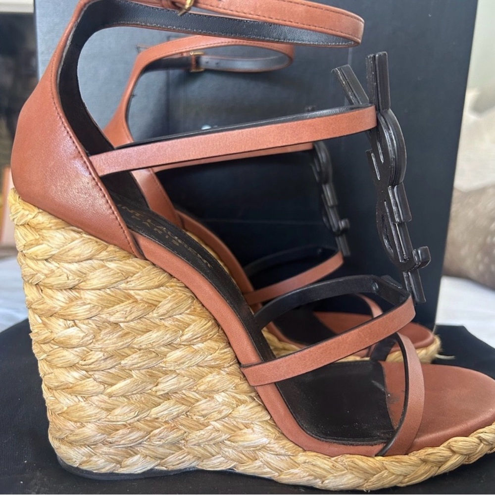 YSL Cassandra 105 wedge sandals - Picture 4 of 6